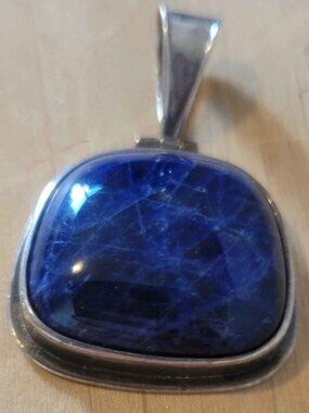 SILPADA 925 sterling silver raw deep blue sodalite pendant
